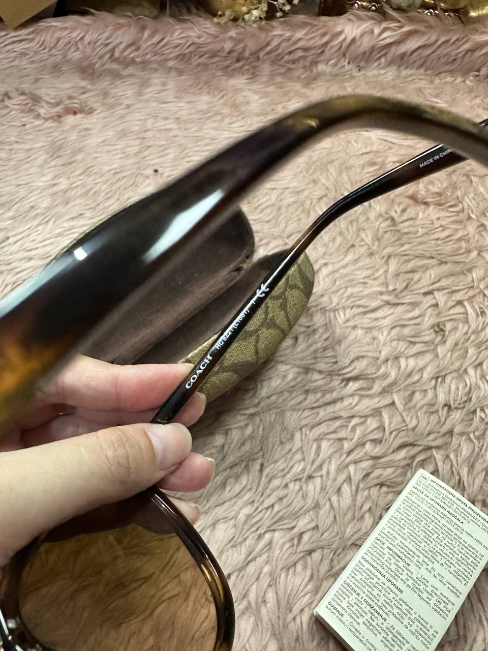 ORIG Preloved Coach Wellington Sunglasses HC8221-512013 Cat Eye
