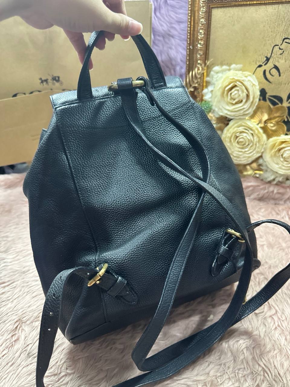 ORIG Preloved Coach Retail Evie Backpack Black Bag