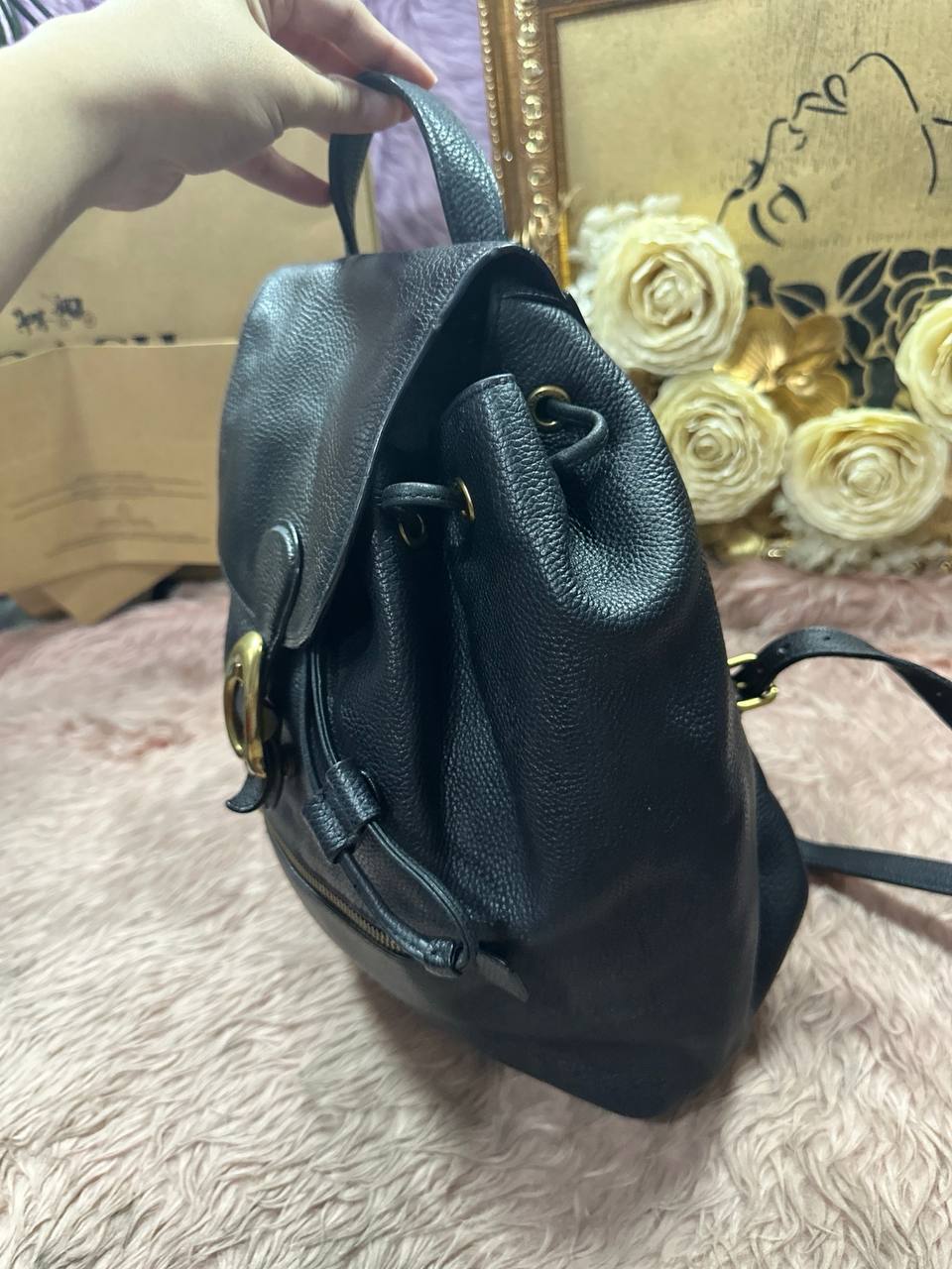 ORIG Preloved Coach Retail Evie Backpack Black Bag
