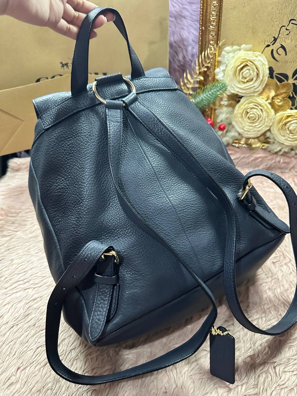ORIG Preloved Coach Billie Backpack Black Bag