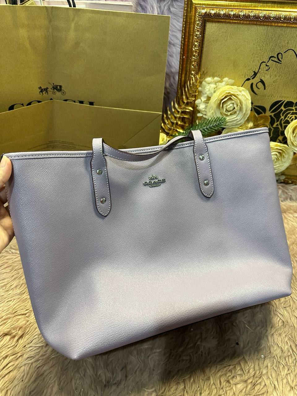 ORIG & IMPORTED Coach City Zip Top Tote Lilac Purple Large Bag