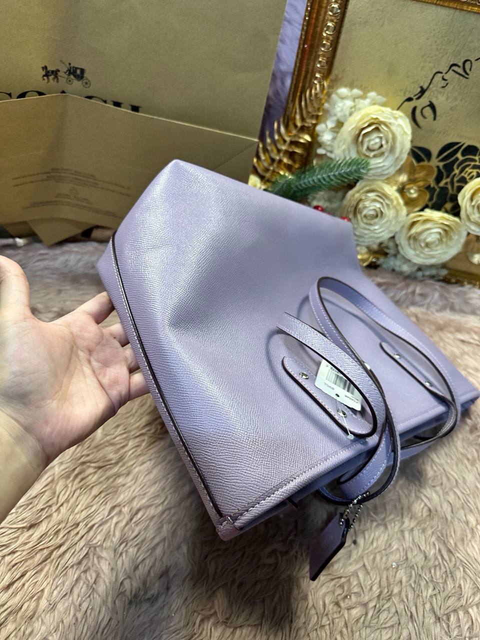 ORIG & IMPORTED Coach City Zip Top Tote Lilac Purple Large Bag