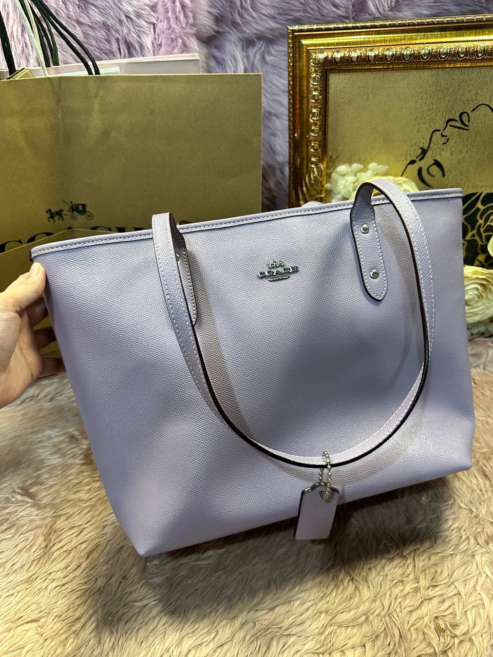 ORIG & IMPORTED Coach City Zip Top Tote Lilac Purple Large Bag