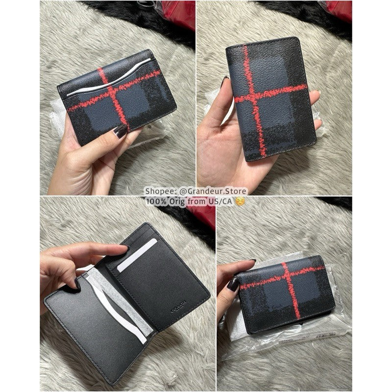 AUTHENTIC/ORIGINAL COACH ID Wallet In Signature Canvas Small Men Card Holder Wallet