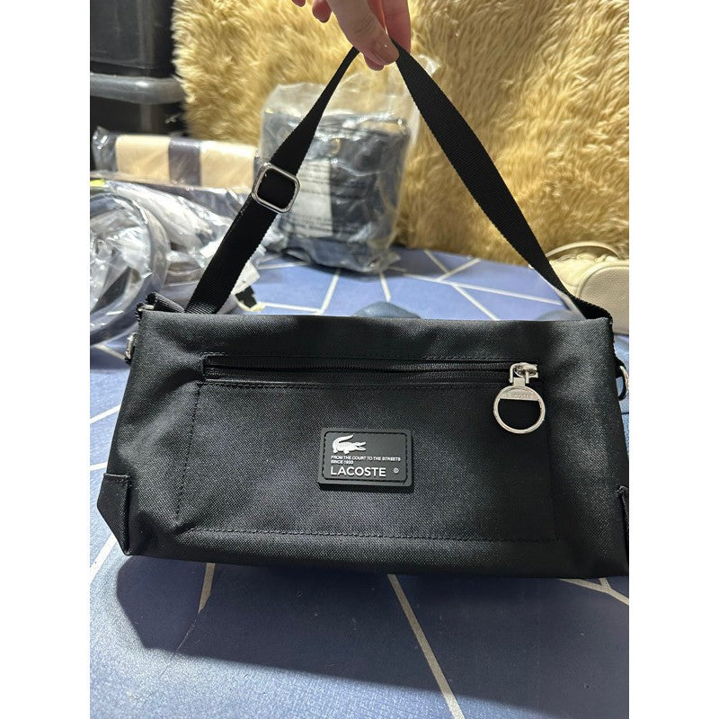 SALE! ❤️ AUTHENTIC/ORIGINAL Lacoste Preloved Unisex Recycled Fiber Zipped Bag Black Unisex