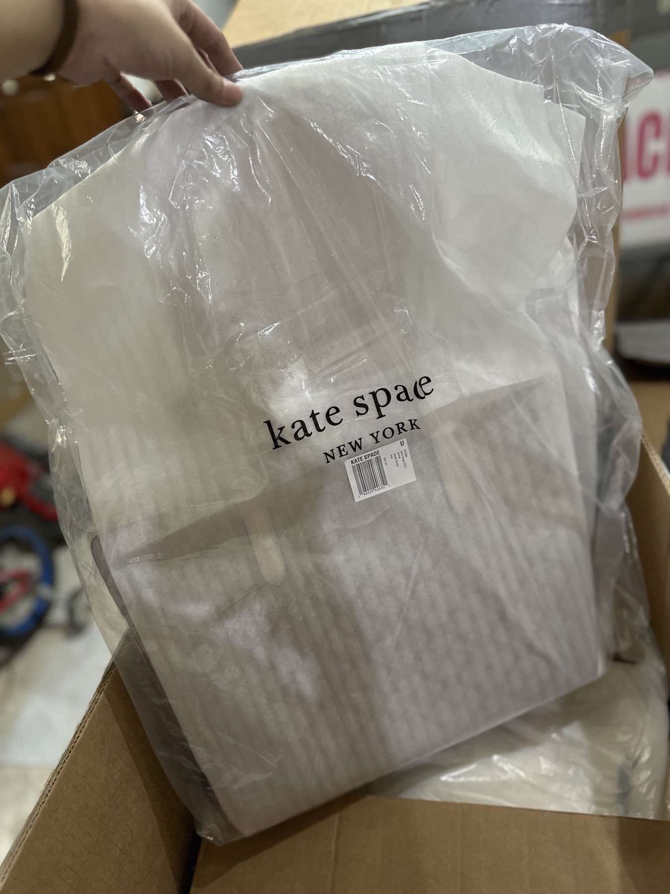 AUTHENTIC/ORIGINAL Kate Spade KS Signature Spade Flower Large Tote Bag Beige