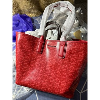 AUTHENTIC Michael K0rs MK Jodie Small Logo Jacquard Tote Bag