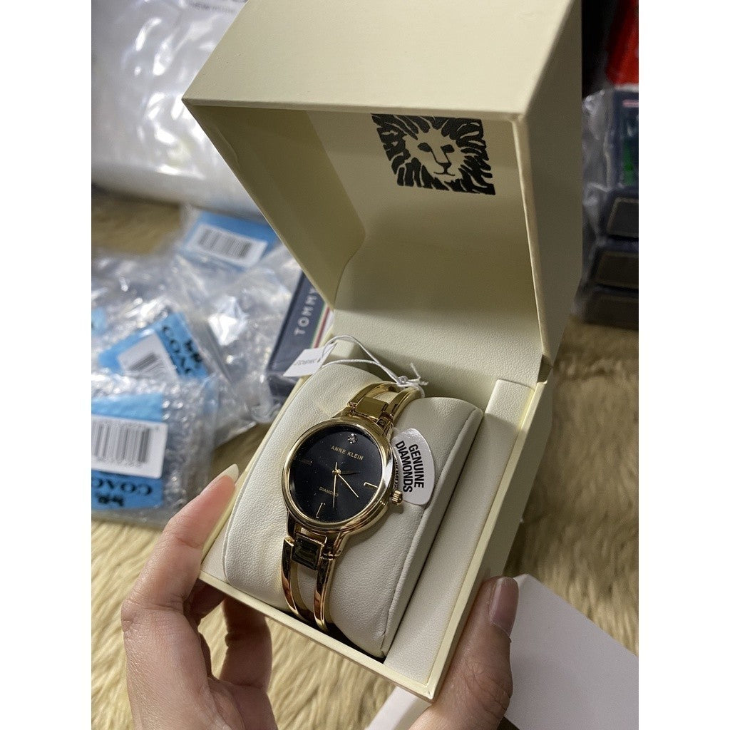 AUTHENTIC AK Klein Japanese Quartz Dress Watch with Metal Strap, Gold AK/2626BKGB