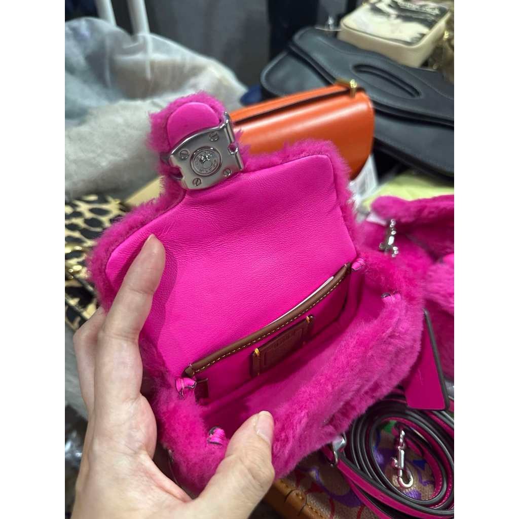 ORIG & IMPORTED CCH Pink Retail The Lil Nas Tabby 12 In Shearling Fur Mini Bag