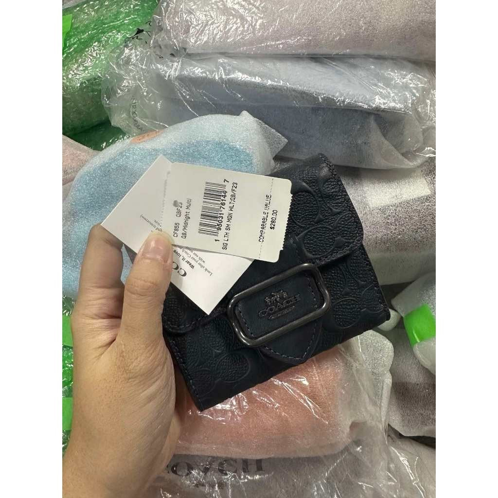 ORIG & IMPORTED CCH Small Slim Morgan Wallet In Signature Leather Blue Green