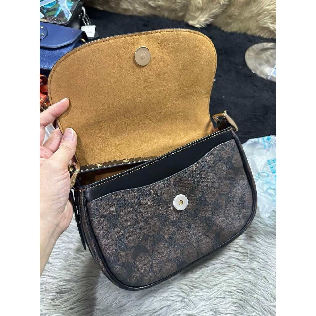 ORIG & IMPORTED CCH Macie Saddle Bag In Blocked Signature Canvas Khaki Brown