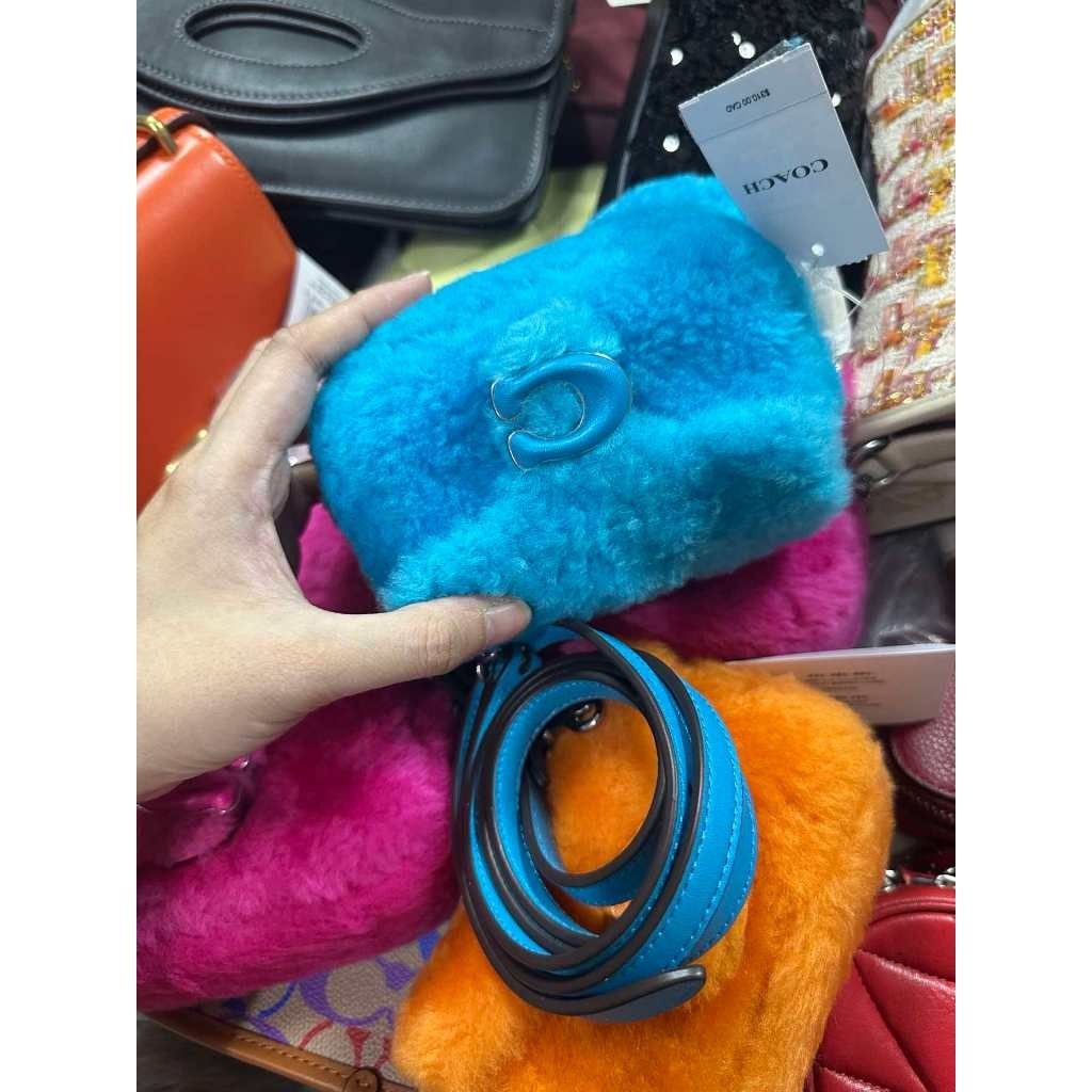 ORIG & IMPORTED CCH Blue Retail The Lil Nas Tabby 12 In Shearling Fur Mini Bag