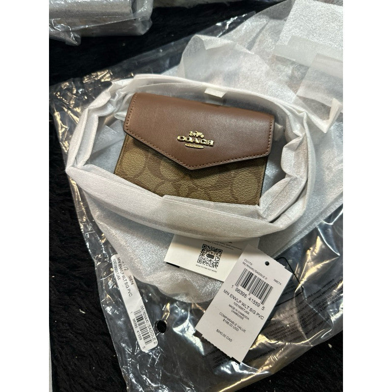 ORIG & IMPORTED CCH Mini Envelope Wallet With Strap Small Sling Black Brown Light Khaki