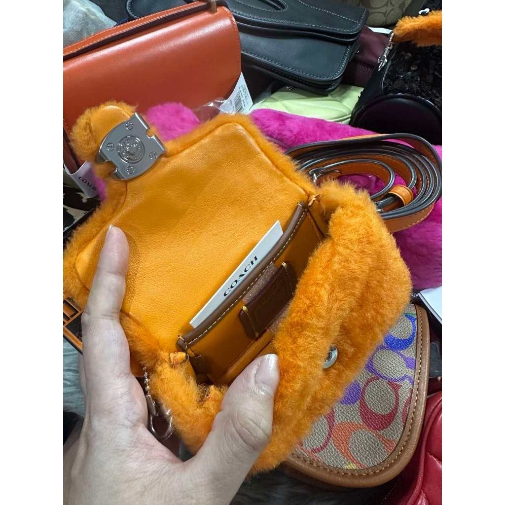 ORIG & IMPORTED CCH Orange Retail The Lil Nas Tabby 12 In Shearling Fur Mini Bag