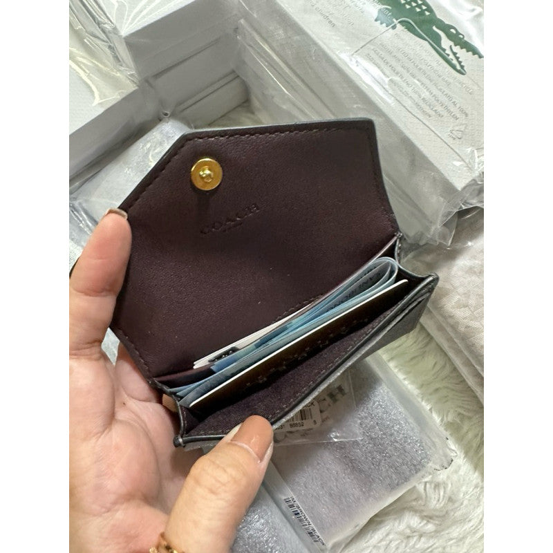 ORIGINAL & IMPORTED Coach Flap Card Case Small Wallet In Signature Canvas Pink Floral