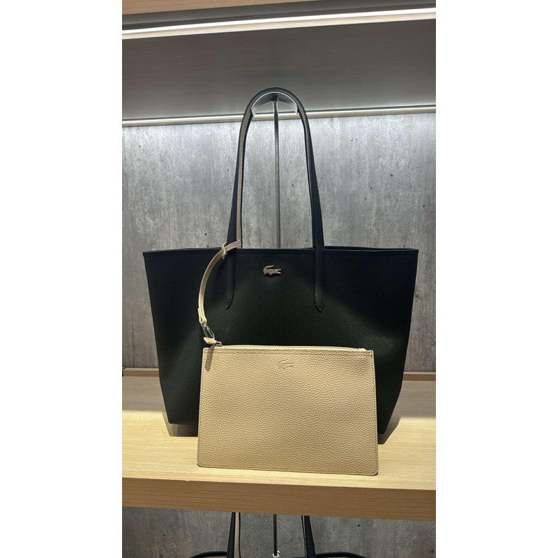 ORIG & IMPORTED LCT Anna Reversible Tote Large Bag with Pouch Brown/Black