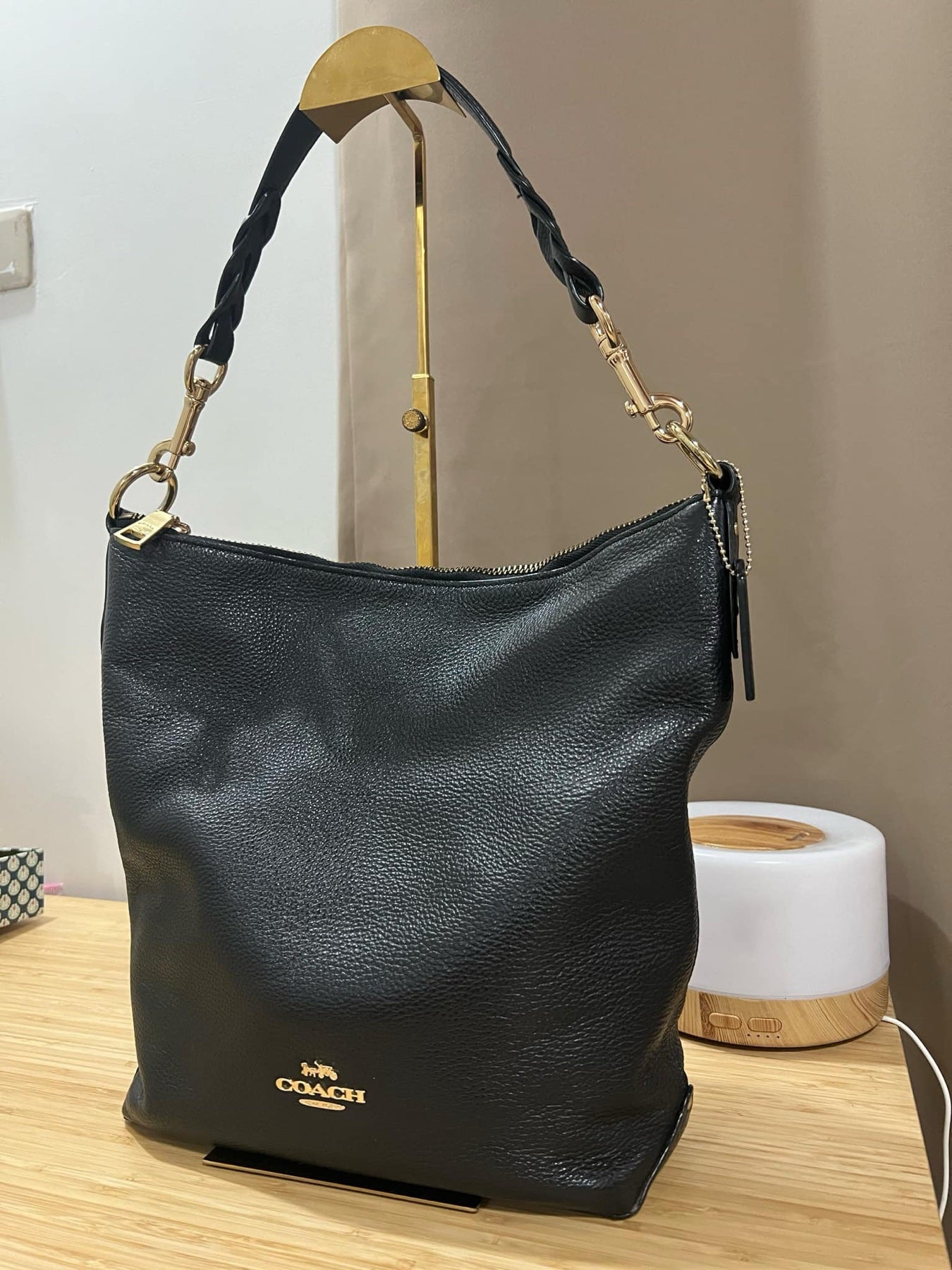 AUTHENTIC/ORIGINAL Preloved Coach Abby Duffle Shoulder Bag Black