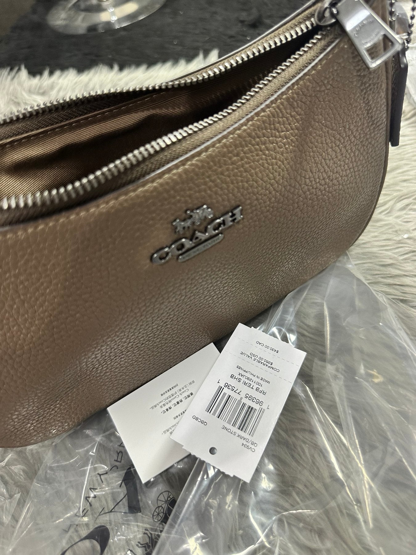 ORIG & IMPORTED COACH Teri Shoulder Bag In Dark Stone Brown