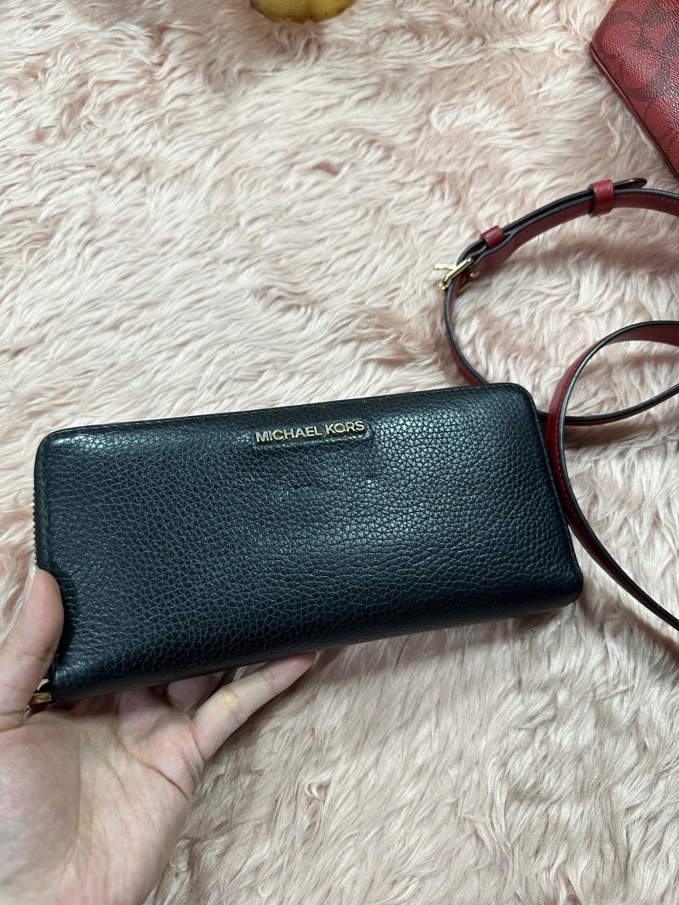 ORIG Preloved MK Leather Continental Long Wallet Wristlet