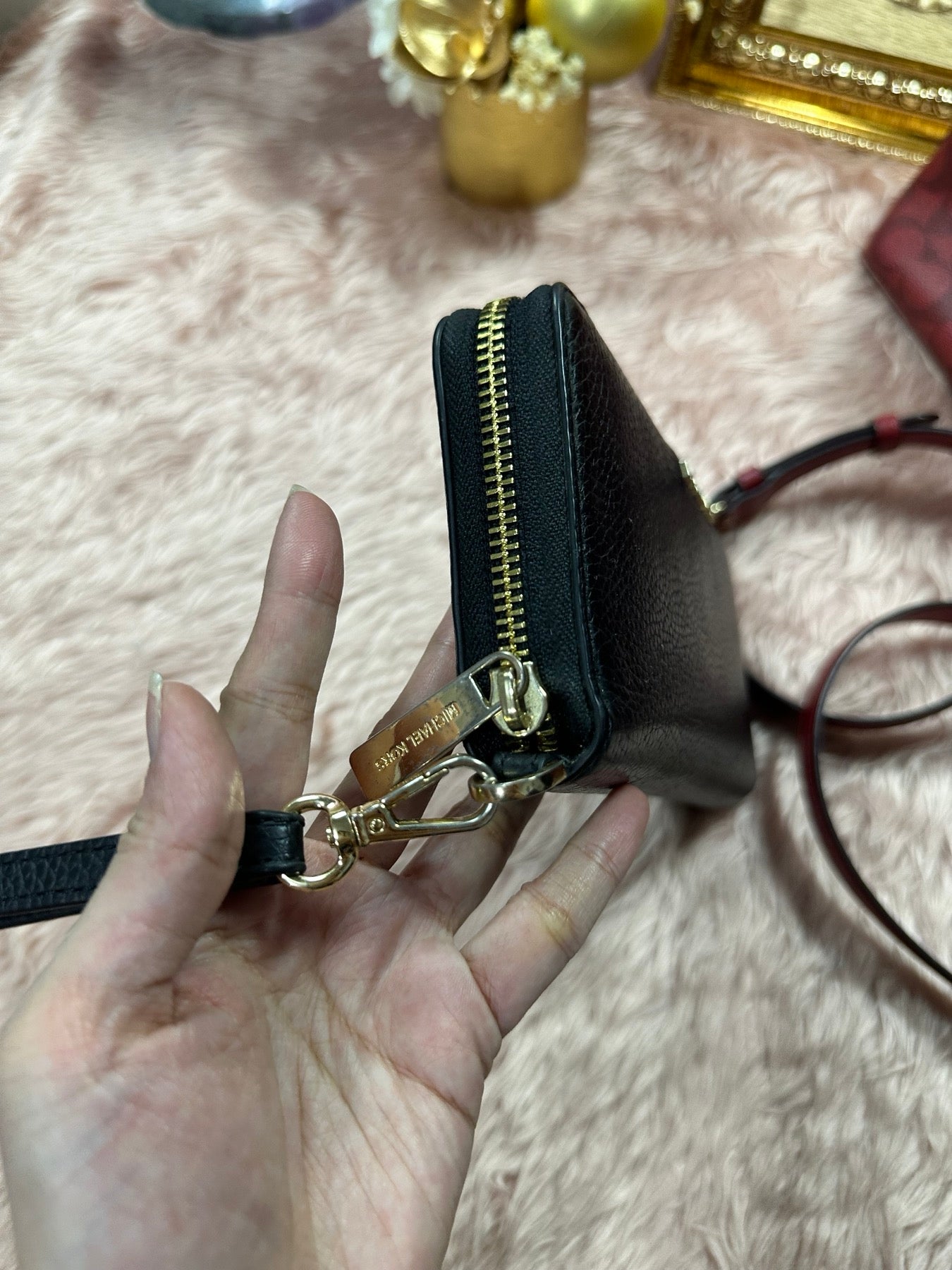 ORIG Preloved MK Leather Continental Long Wallet Wristlet