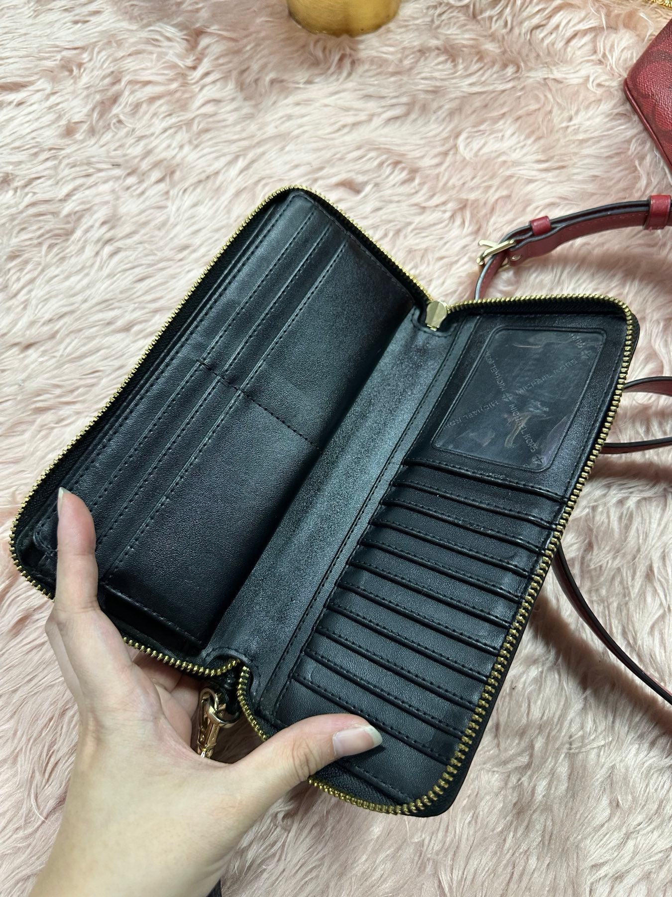 ORIG Preloved MK Leather Continental Long Wallet Wristlet