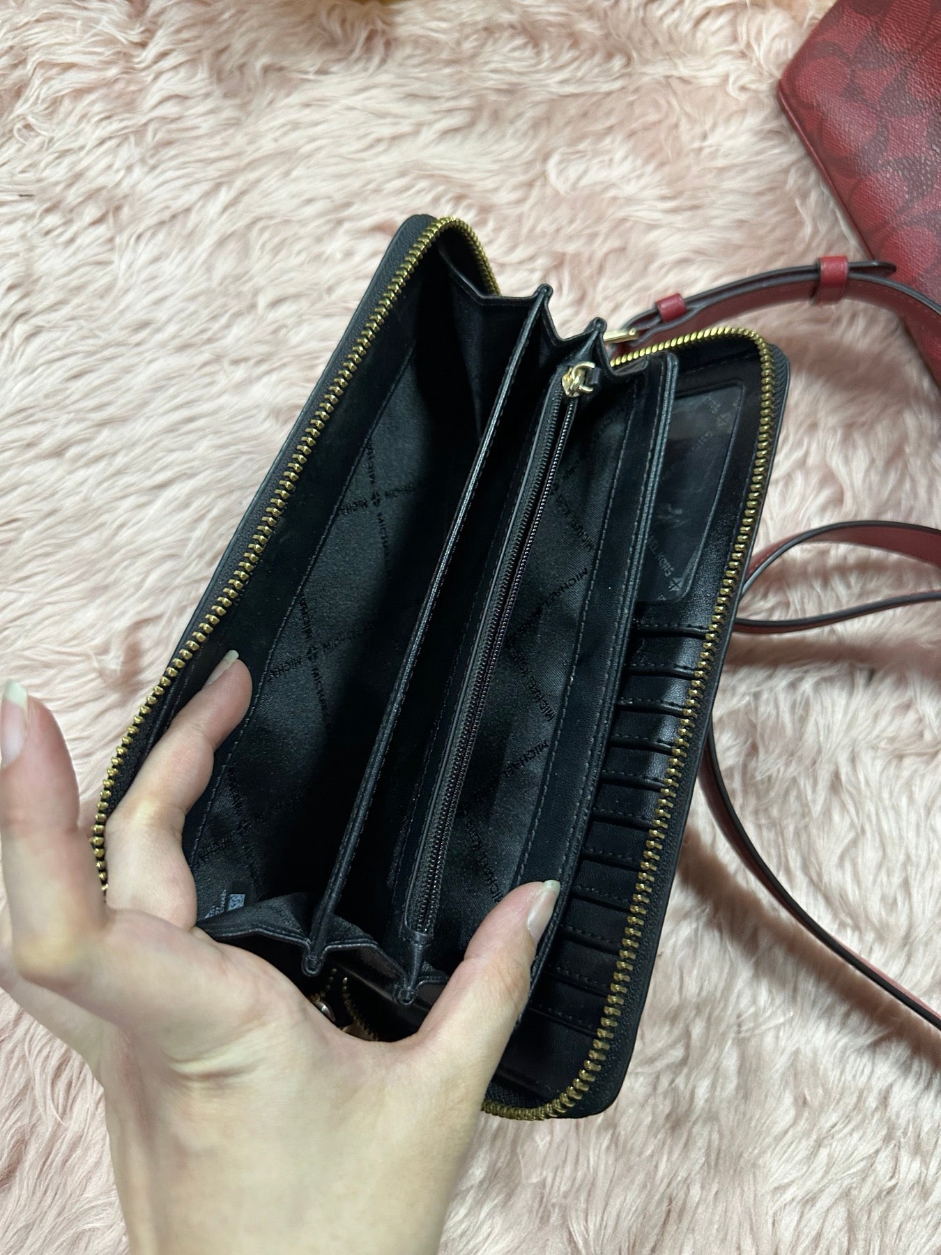 ORIG Preloved MK Leather Continental Long Wallet Wristlet