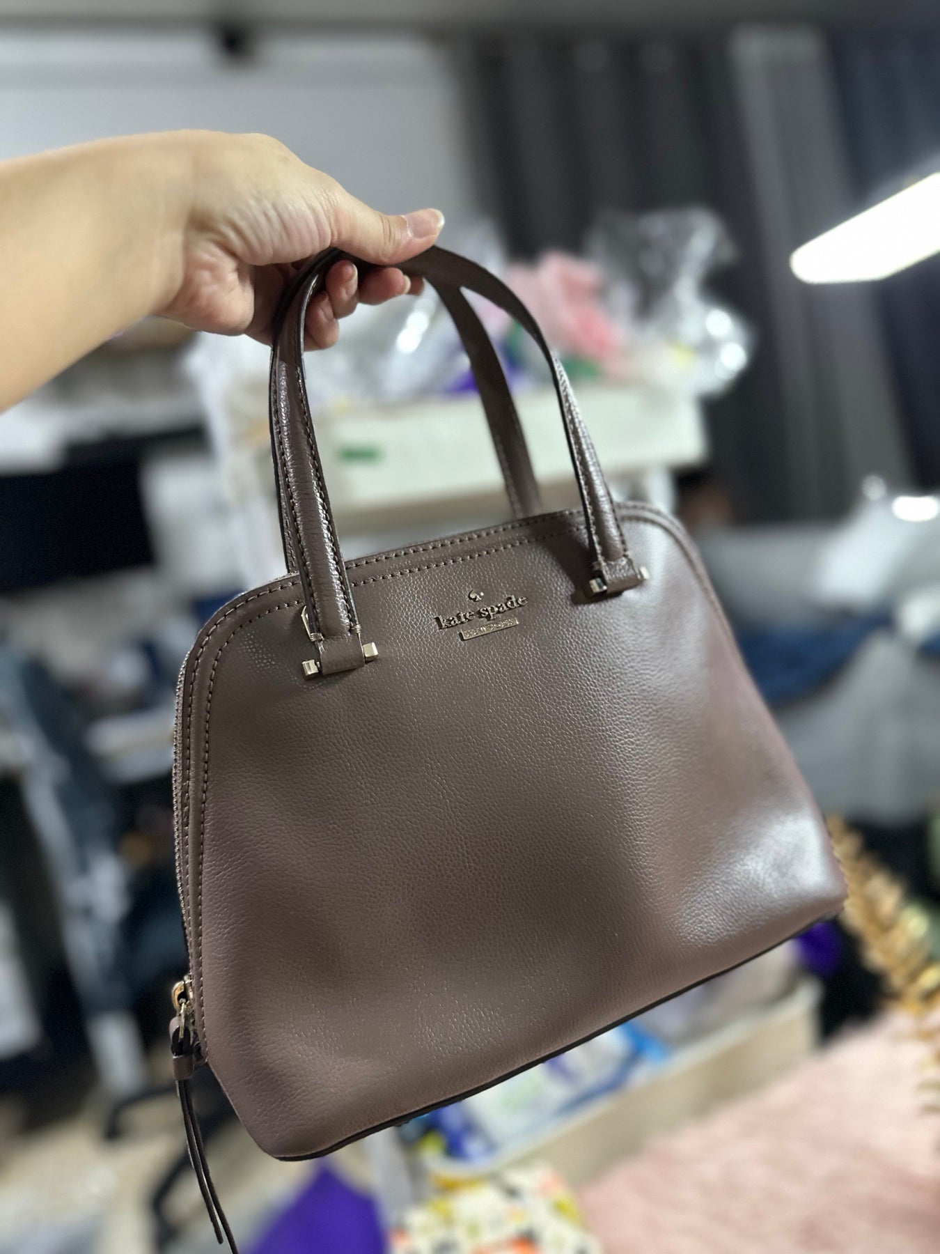 ORIG Preloved KS Patterson Drive Small Dome Satchel Brown Bag