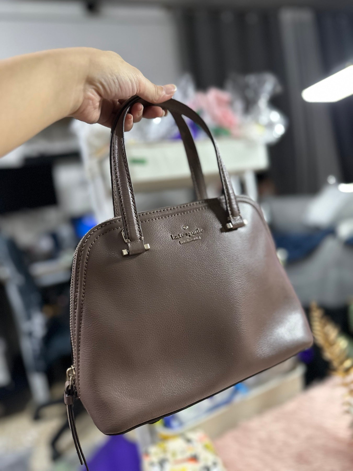 ORIG Preloved KS Patterson Drive Small Dome Satchel Brown Bag