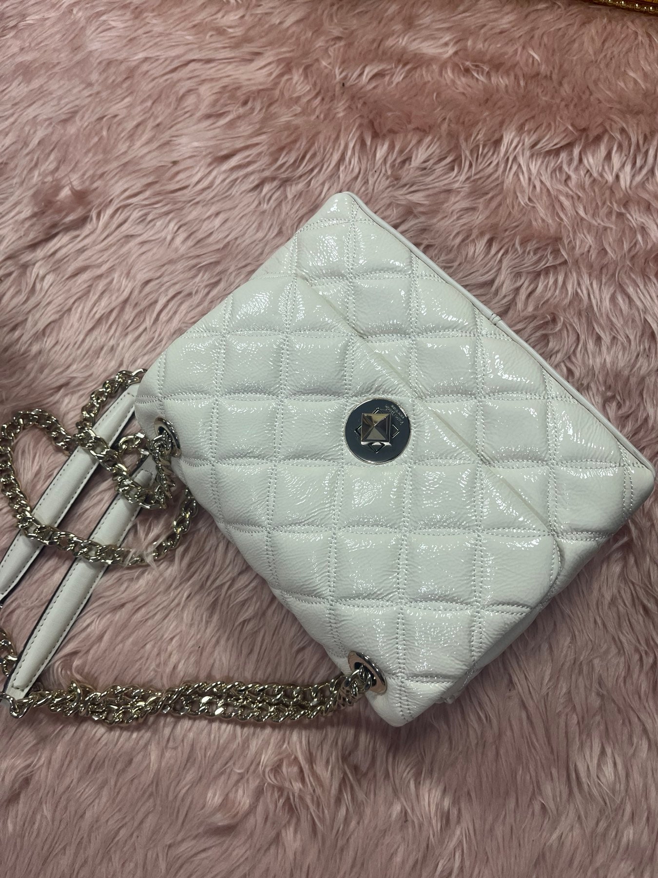 ORIG Preloved KS Natalia Quilted Small Flap Crossbody Bag in Parchment White