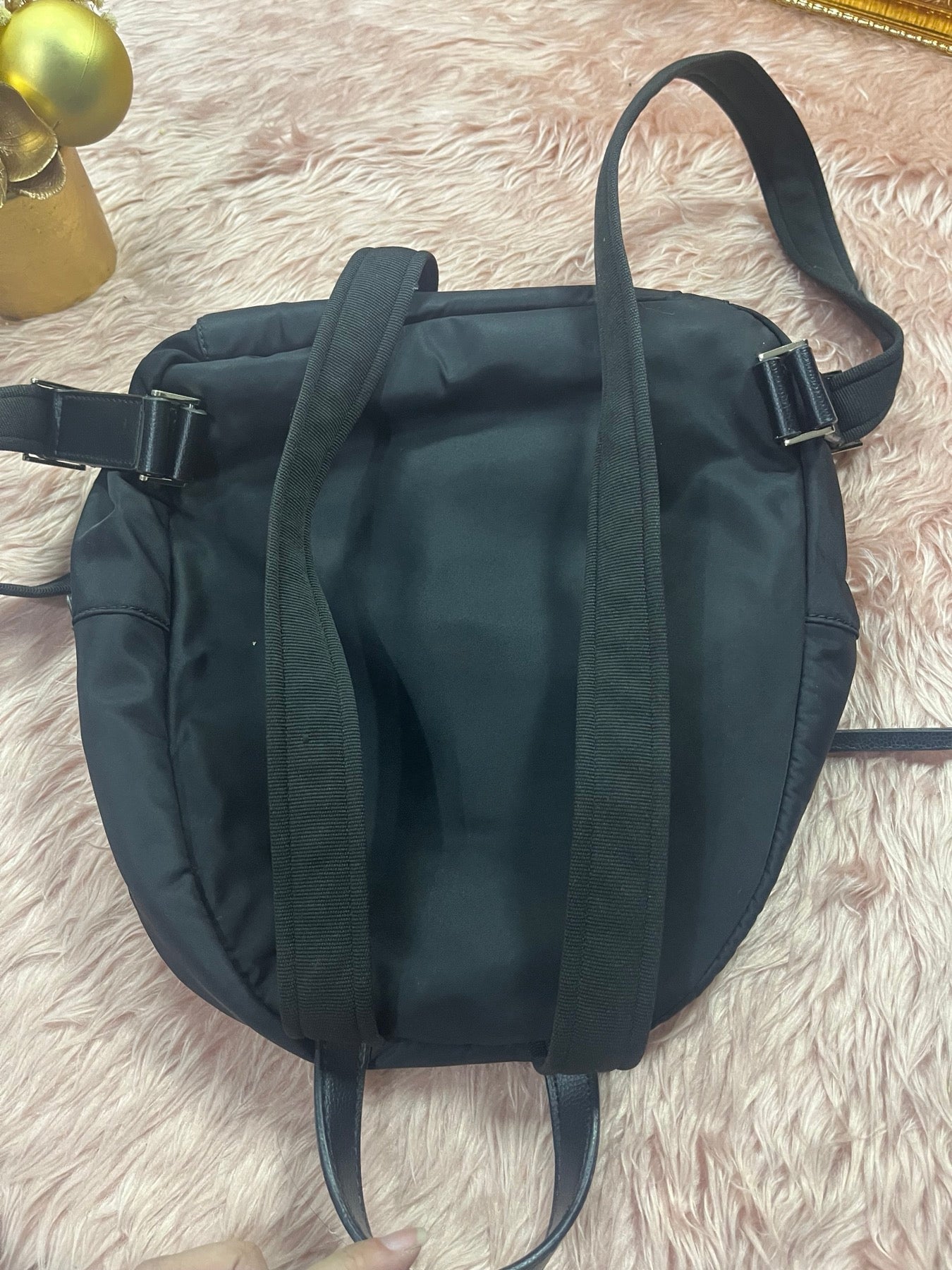 ORIG Preloved KS Dawn Medium Nylon Backpack Black Bag