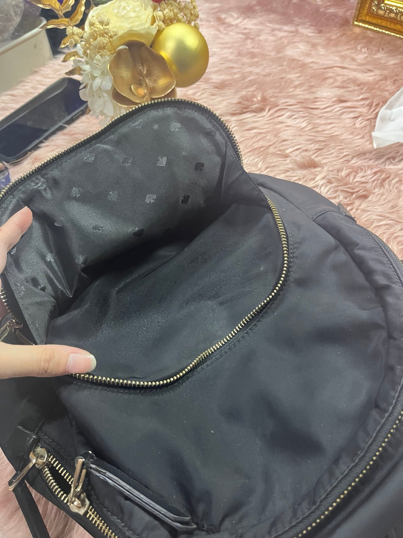 ORIG Preloved KS Dawn Medium Nylon Backpack Black Bag