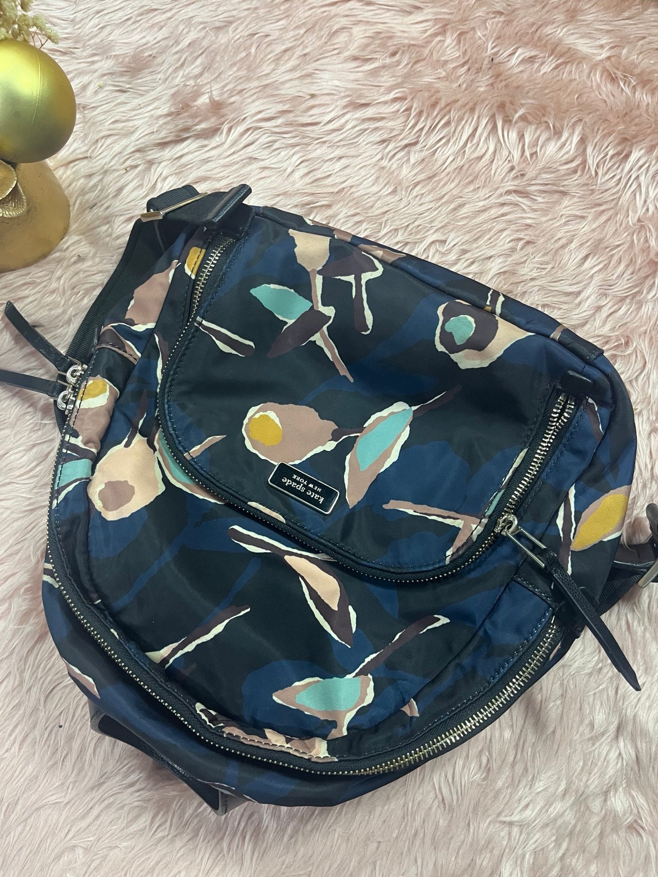 ORIG Preloved KS Dawn Paper Rose Medium Backpack Bag