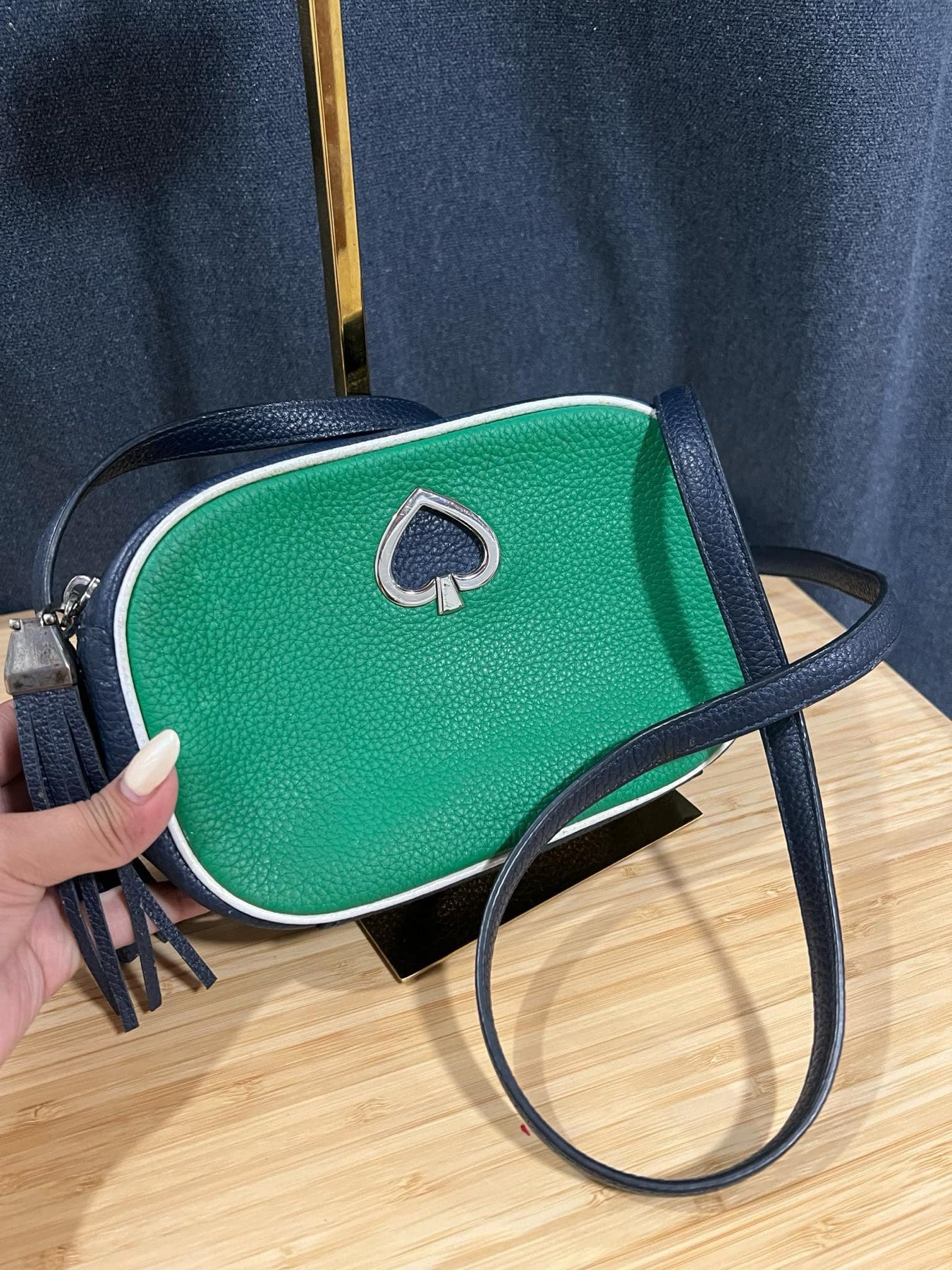 ORIG Preloved KS Kourtney Camera Crossbody Small Bag Green