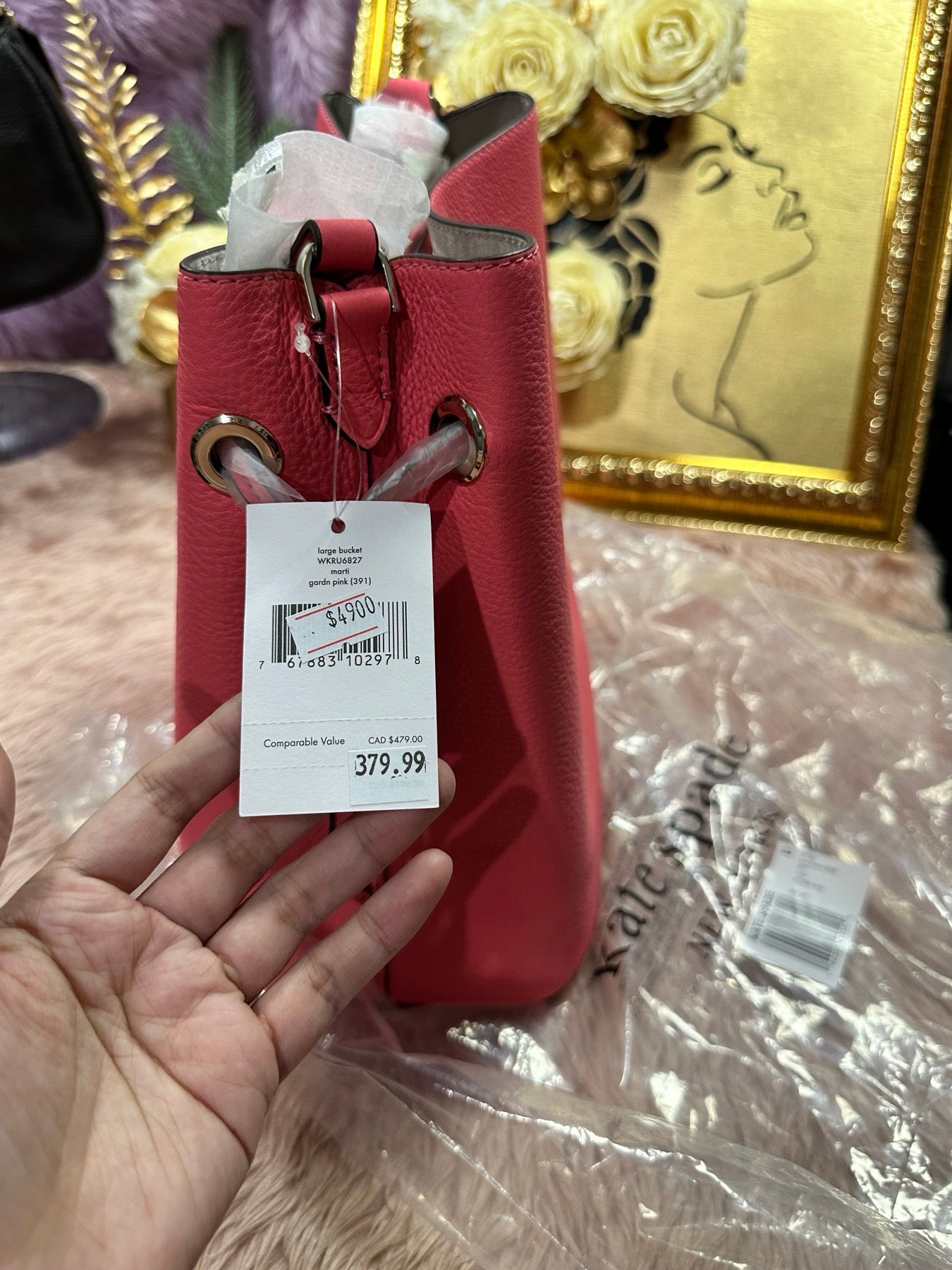 ORIG & MPORTED KS Marti Large Bucket Bag Garden Pink