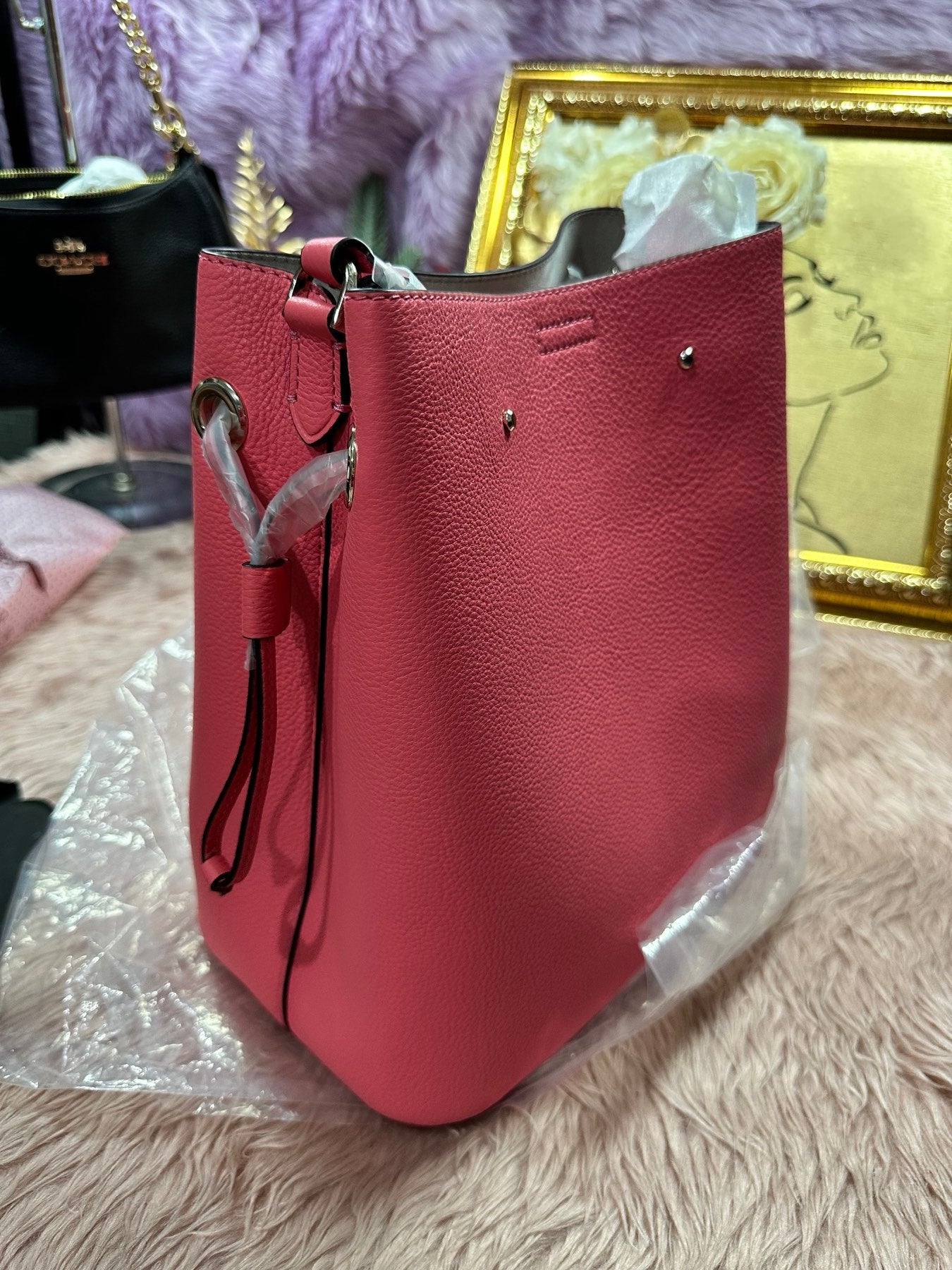 ORIG & MPORTED KS Marti Large Bucket Bag Garden Pink