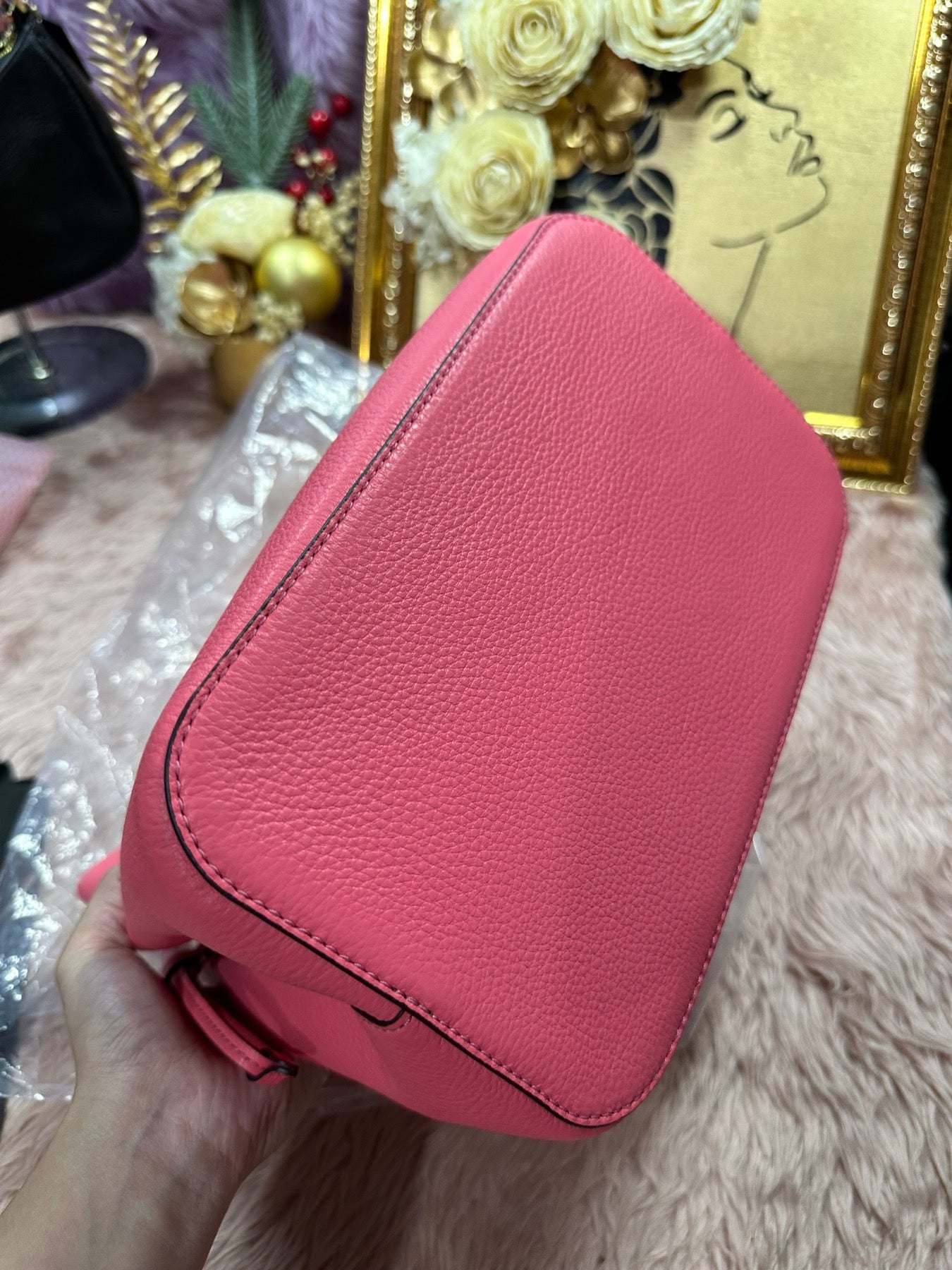 ORIG & MPORTED KS Marti Large Bucket Bag Garden Pink