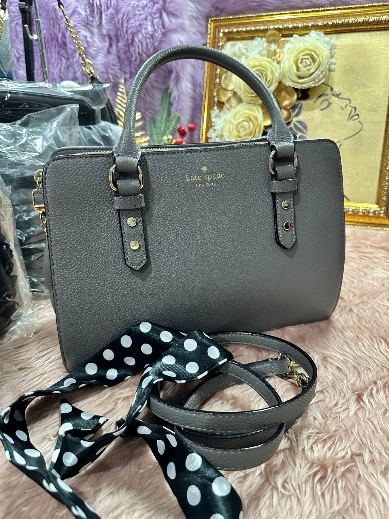 ORIG Preloved KS Mulberry Street Lise Satchel Grey Bag