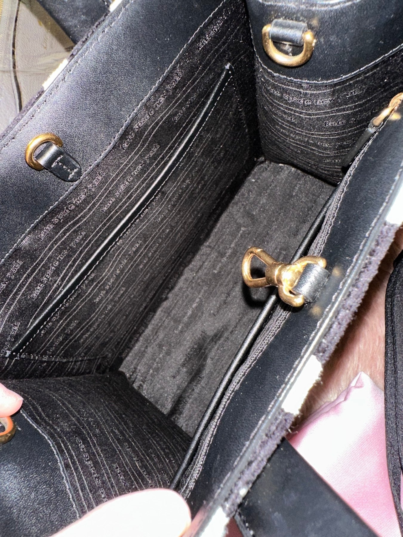 ORIG Preloved KS Retail Spade Flower Monogram Manhattan Chenille Small Tote Black Bag