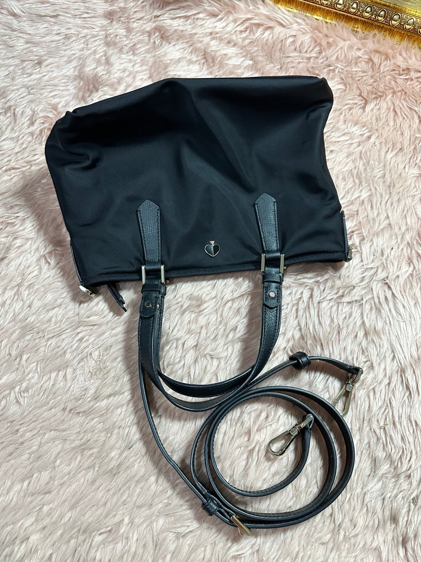 ORIG Preloved KS Retail Taylor Small Crossbody Tote Nylon Bag in Black