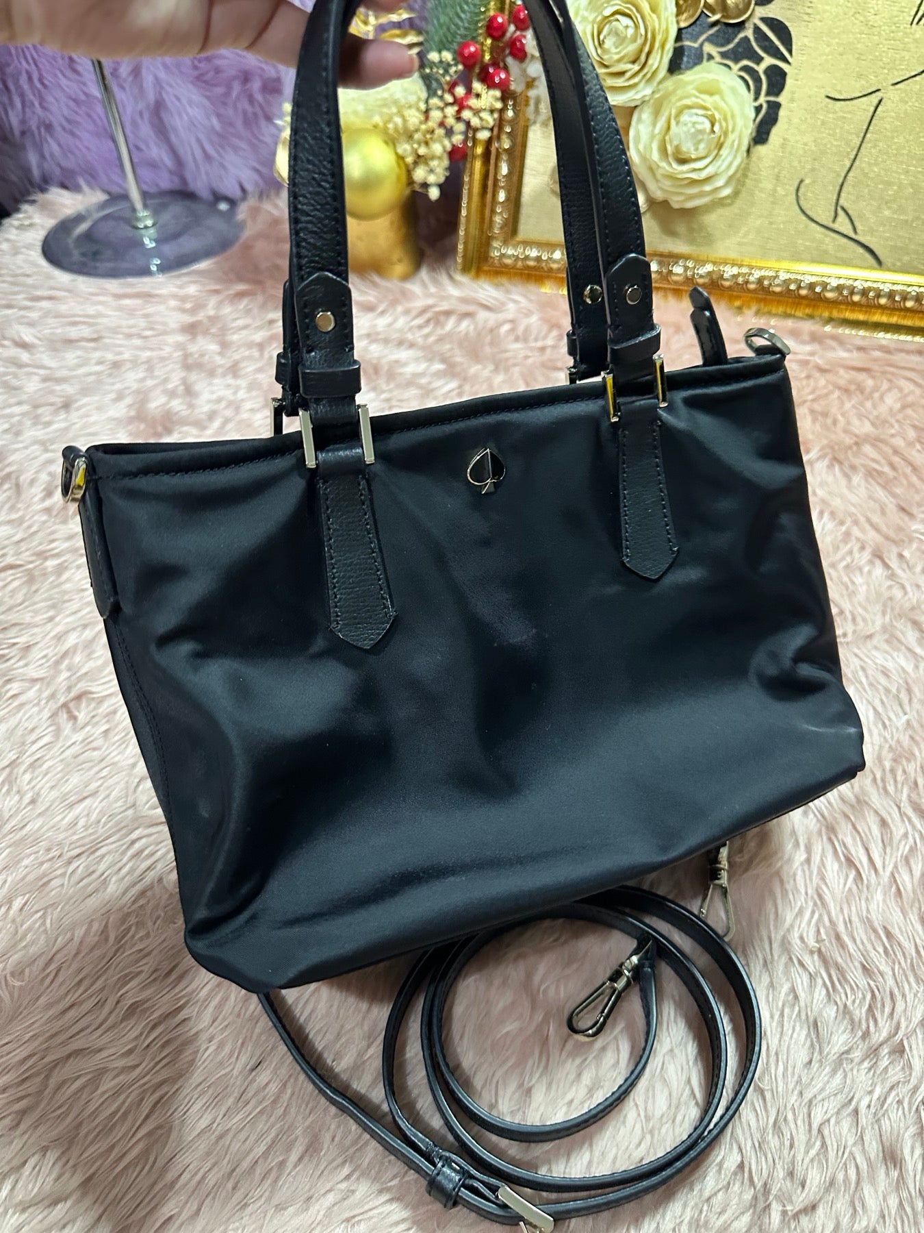 ORIG Preloved KS Retail Taylor Small Crossbody Tote Nylon Bag in Black