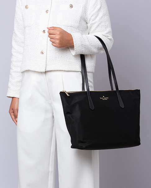 ORIG Preloved KS Kitt Nylon Medium Tote Black Bag