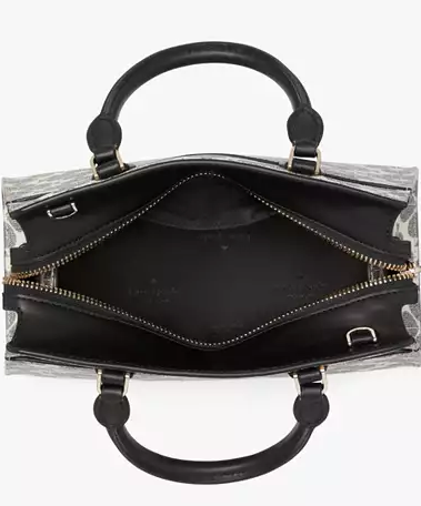 ORIG & IMPORTED KS Signature Spade Flower Small Satchel Bag Black