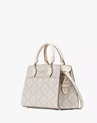 ORIG & IMPORTED KS Signature Spade Flower Small Satchel Bag Dark Beige