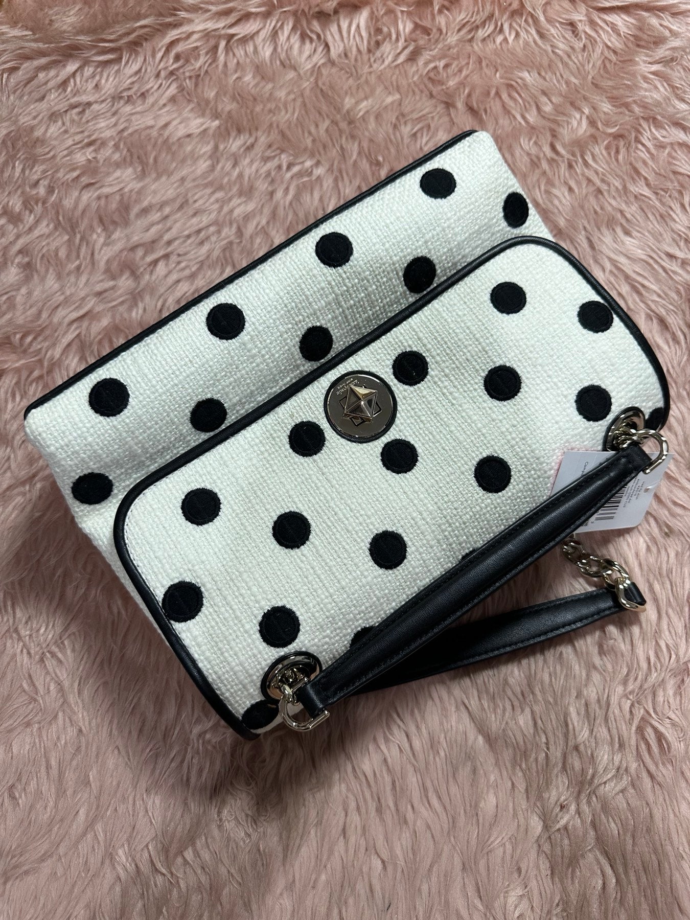 ORIG & IMPORTED KS Natalia Medium Flap Shoulder Bag Embroidered White Bag