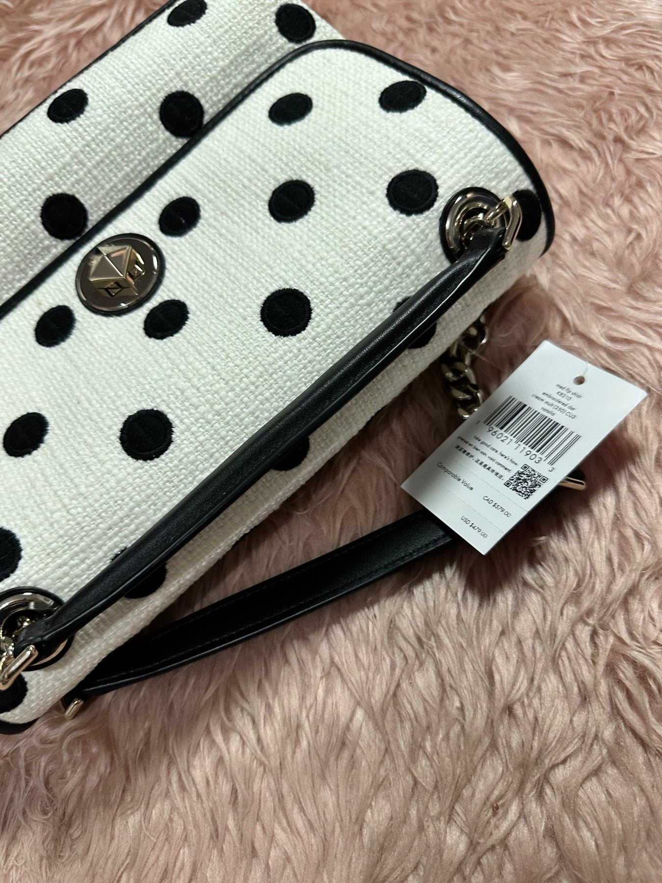 ORIG & IMPORTED KS Natalia Medium Flap Shoulder Bag Embroidered White Bag