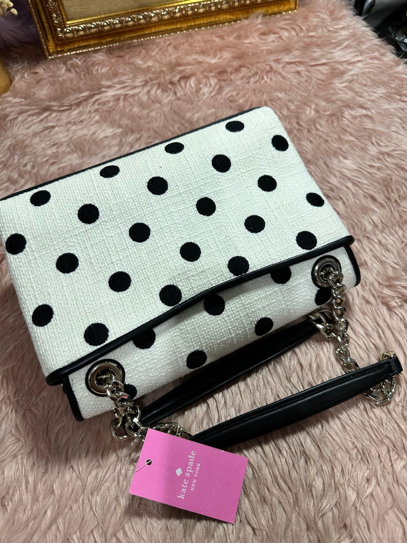 ORIG & IMPORTED KS Natalia Medium Flap Shoulder Bag Embroidered White Bag