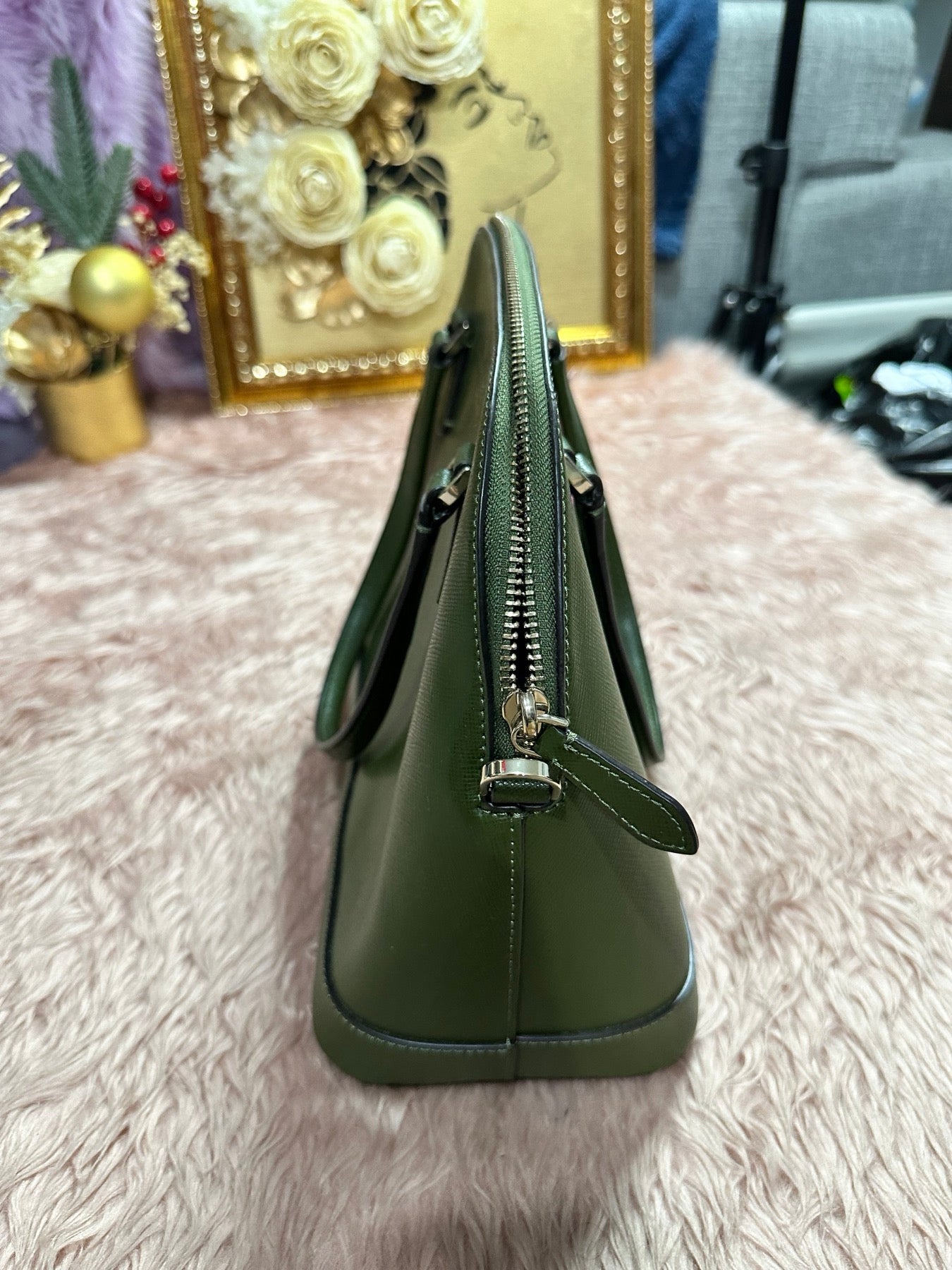 ORIG & IMPORTED KS Sadie Medium Dome Satchel Enchanted Green Bag
