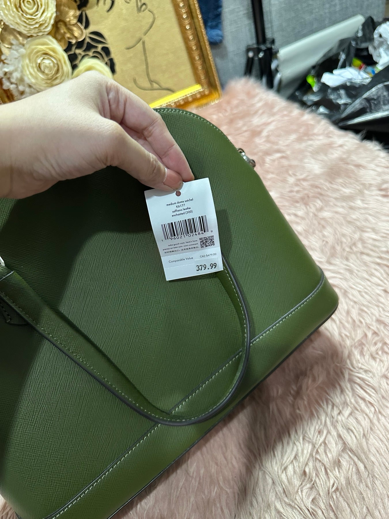 ORIG & IMPORTED KS Sadie Medium Dome Satchel Enchanted Green Bag