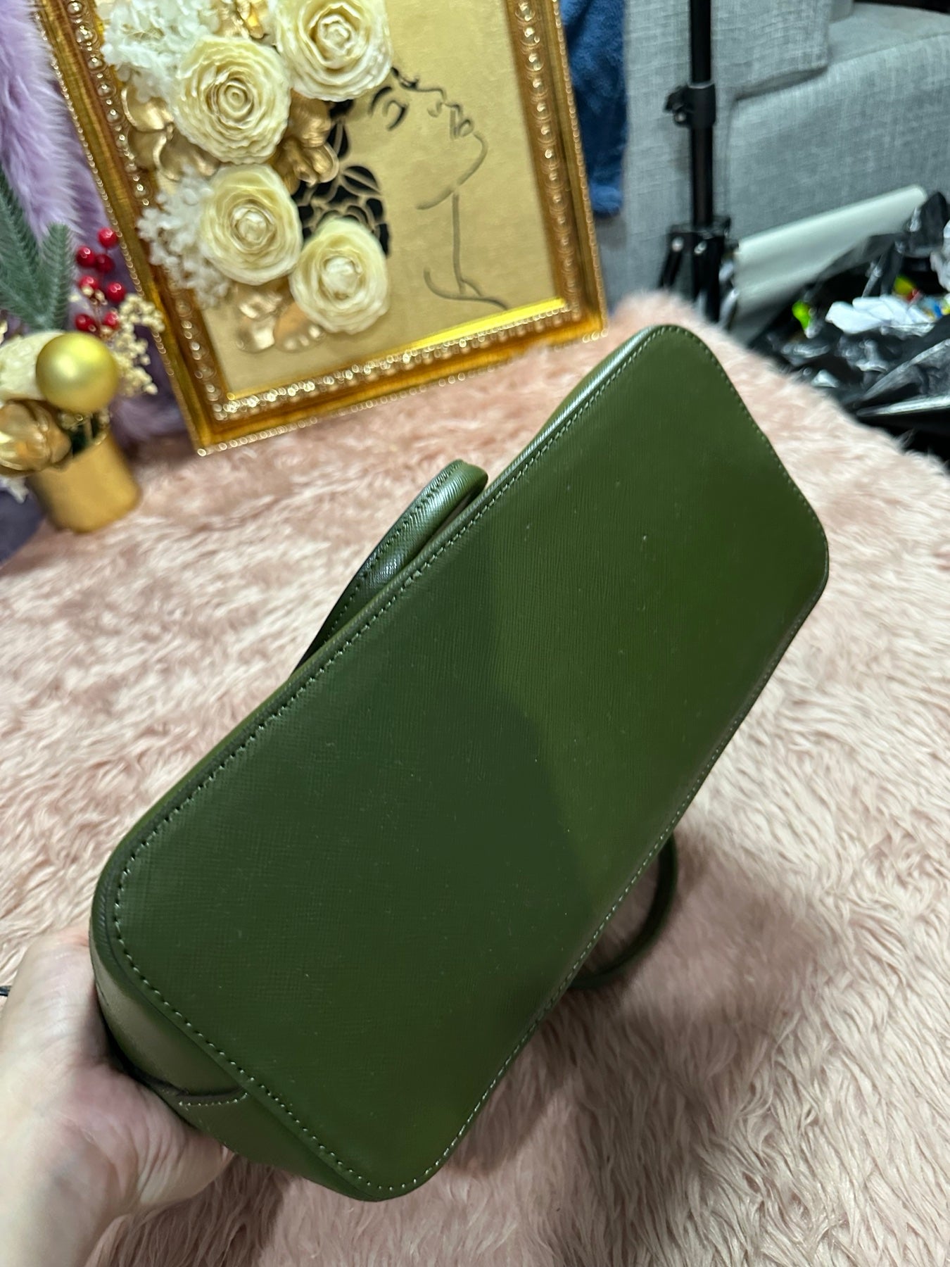 ORIG & IMPORTED KS Sadie Medium Dome Satchel Enchanted Green Bag