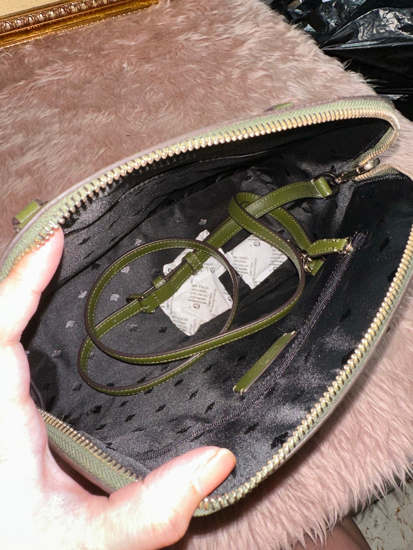 ORIG & IMPORTED KS Sadie Medium Dome Satchel Enchanted Green Bag